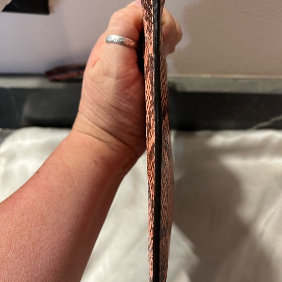 Michael Kors Red Snake Print Clutch - Picture 4 of 8